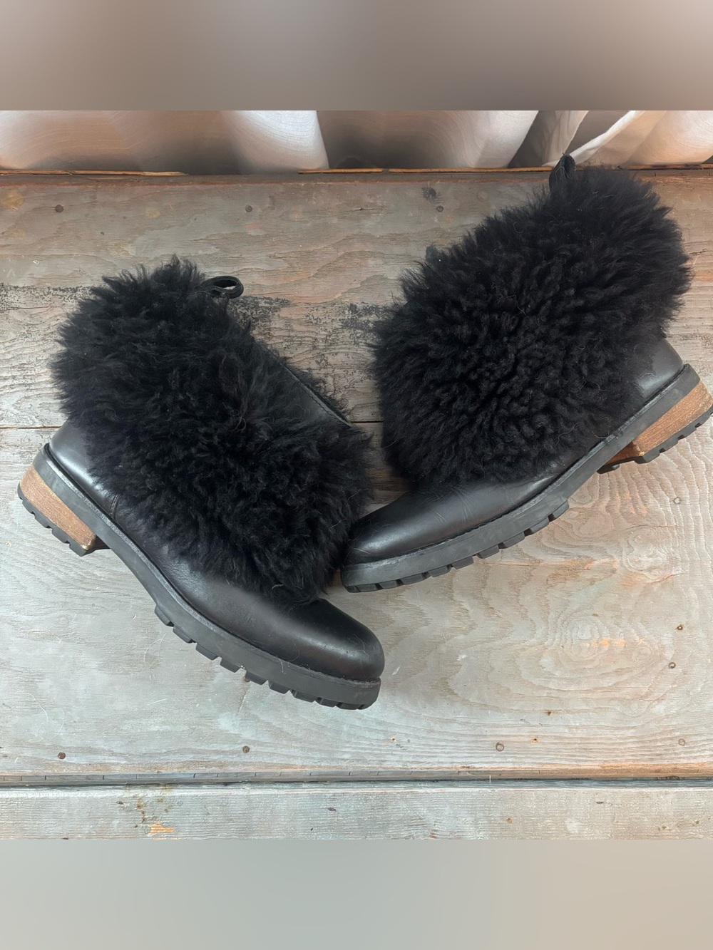 UGG Otelia sheepskin and wool cuff booties